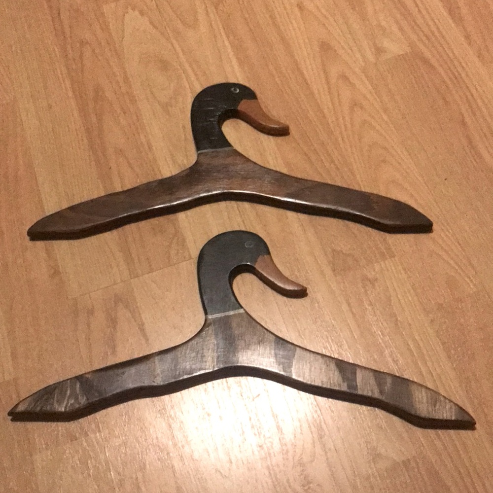 Duck painted wooden clothes hangers